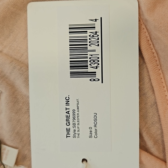 💕THE GREAT💕 The Slip Sleeper Jumpsuit ~ Rose Dust Size 0 XS NWT - Picture 11 of 13